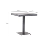 thumbnail of METRO PROFESSIONAL Mesa de bistrô Balsario, alumínio/rattan PE, 70 x 70 cm, quadrada, cinzento