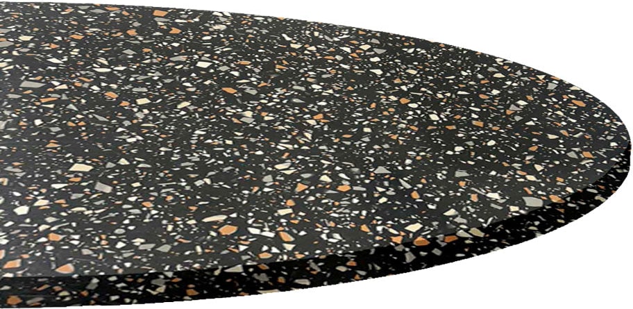Restootab - Tischplatte Ø90 Dekor Terrazzo black chip