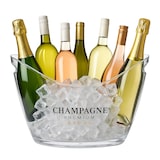 thumbnail of Relaxdays Eiseimer, Getränkeschale mit Griffen, 8 l, Flaschenkühler für Sekt, Champagner & Wein, Kunststoff, transparent