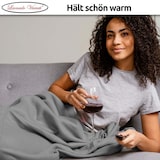 thumbnail of Kuscheldecke Anthrazit 220x240 cm Wolldecke Fleece extra weiche Wohndecke Sofa