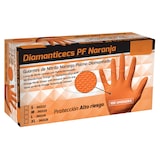 thumbnail of Guantes Nitrilo Naranja Diamantados 8grs. Talla XL - 1000 UDS