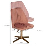 thumbnail of FineBuy Drehstuhl Rosa Samt Drehbar Schreibtischstuhl Modern Schalenstuhl Home Office