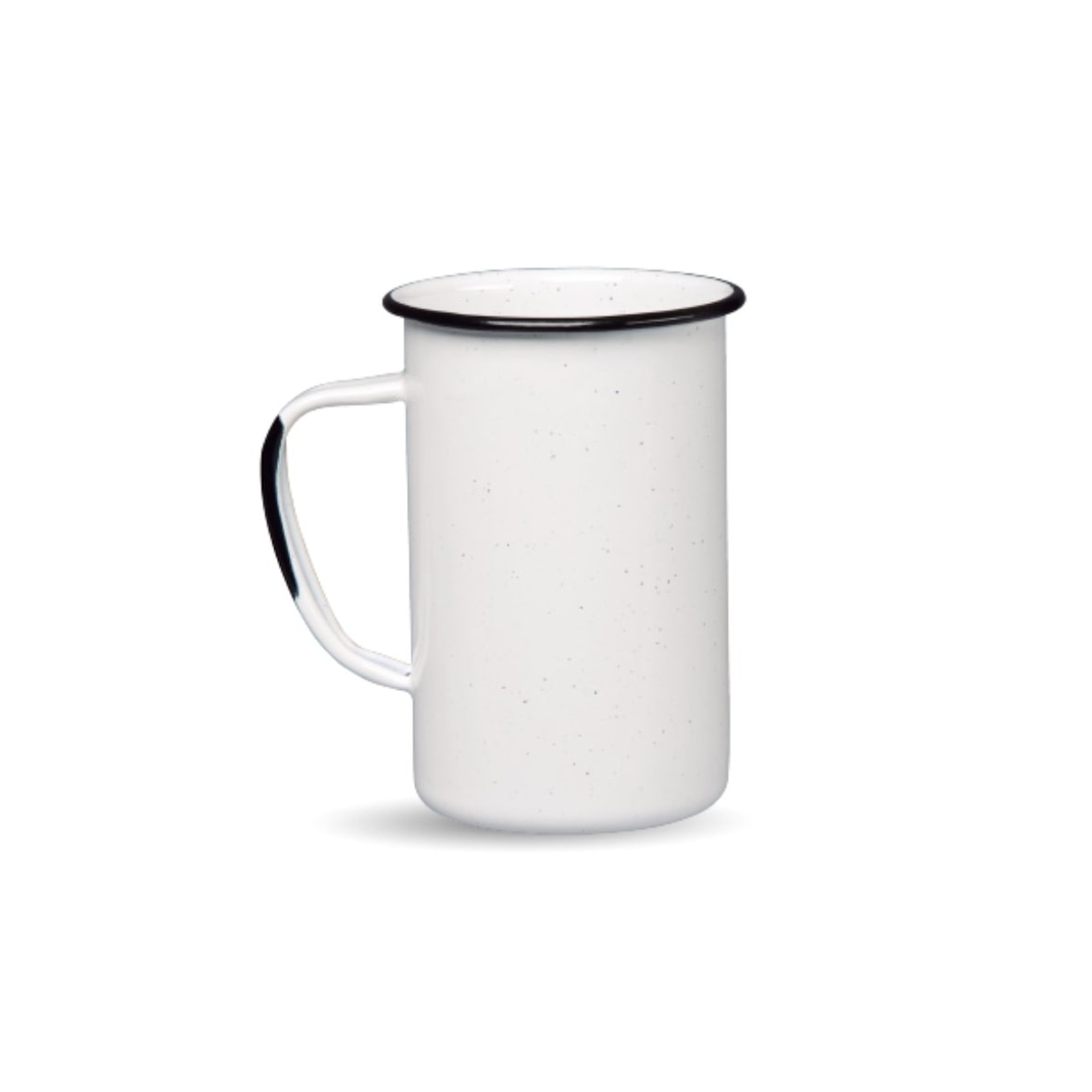 Graniteware - Große Tasse aus emailliertem Stahl - 620ml - Weiß