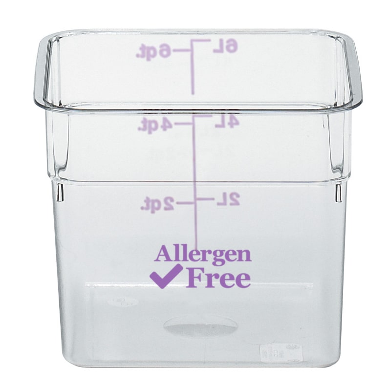 CAMBRO - 6SFSCW-441 - Recipiente cuadrado Allergen-free 5,7 L - 21,5 x 21,5 x 18,5 cm - Morado (Tapa no incluida)