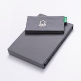 thumbnail of Benetton - 2-delige beddenset (dekbedovertrek 150x220 + kussensloop 63x63 cm) donkerblauw/beige