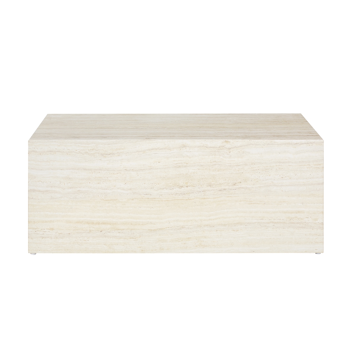 SalesFever Couchtisch in Travertin-Optik | 90 x 60 cm | rechteckig | MDF mit Melaminfolie | B 90 x T 60 x H 35 cm | beige