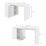 thumbnail of HOMCOM Scrivania Angolare da Ufficio e Casa con Cassettiera e Scaffale