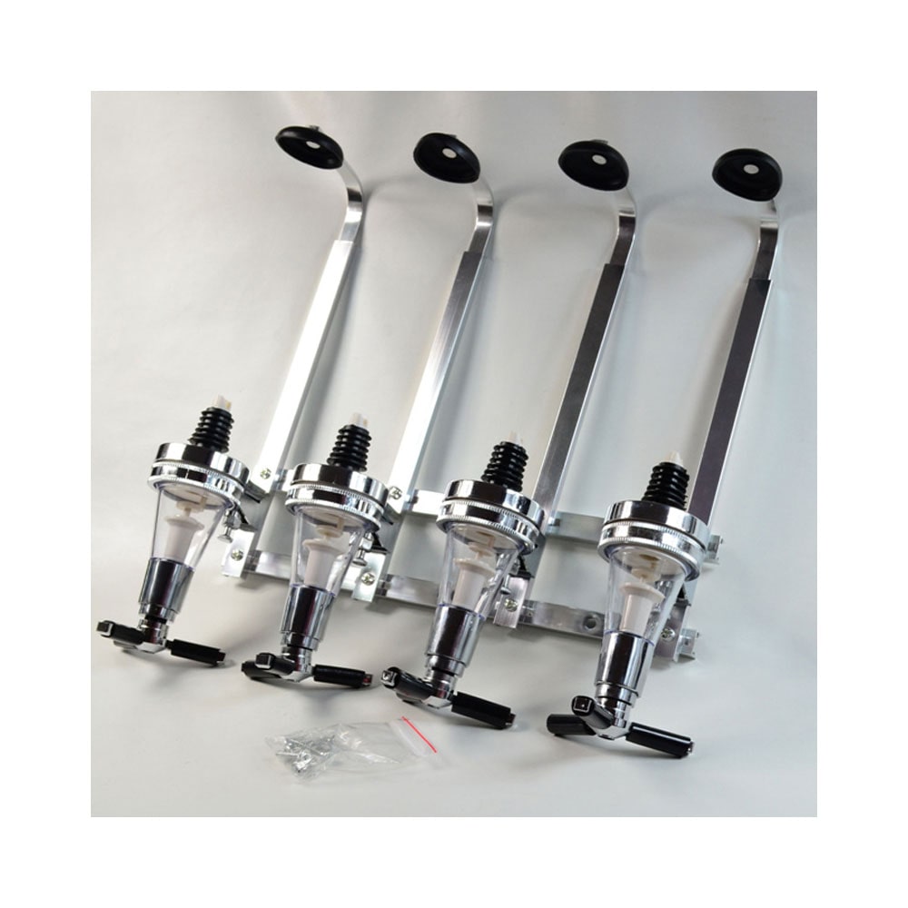 Support mural avec doseur verseur 30 ml, montage sur étagère, pour quatre bouteilles, H. 240 à 350 mm