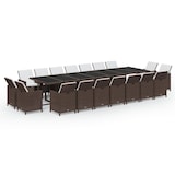 thumbnail of vidaXL 19-tlg. Garten-Essgruppe mit Kissen Poly Rattan Braun