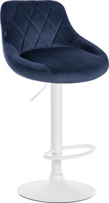 thumbnail of CHEFGASTRO Barhocker CAPE VERDE Samt Weiß HxBxT 83x46x49cm Samt Blau Barstuhl