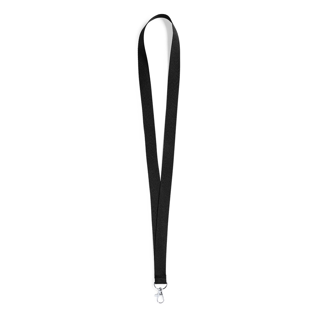25x Koord / Lanyard Zwart Met Draaibare Metalen Haak