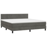 thumbnail of vidaXL Boxspringbett mit Matratze & LED Dunkelgrau 180x200 cm Samt