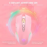 thumbnail of Souris Sans Fil Ergonomique Avec Éclairage RGB Et Longue Autonomie Rose YONIS