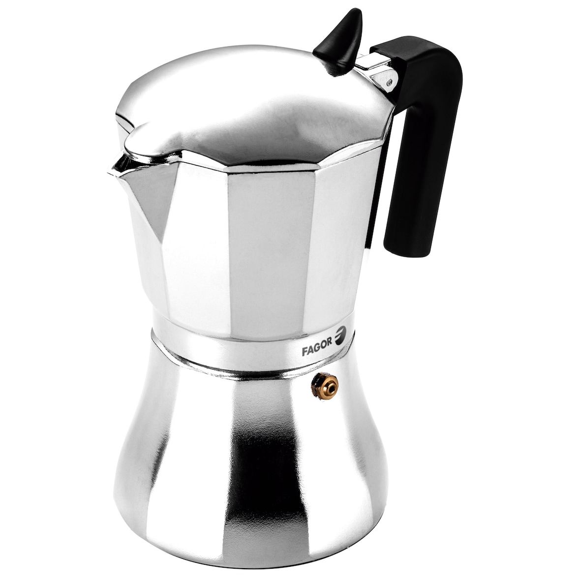 FAGOR Cupy Cafeteira Italiana Indução, Alumínio, Traditional Express, 12 Chávenas Café, Vitrocerâmica, 81CFFGACU12, Prata