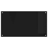 thumbnail of vidaXL Keuken Achterwand Zwart 90 x 50 cm gehard glas