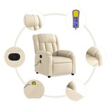 thumbnail of vidaXL Massagesessel Elektrisch Creme Stoff