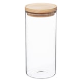 thumbnail of Wellhome - Set de 4 tarros de vidrio y madera 1,3 L en color Beige