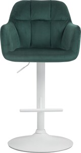 thumbnail of Barhocker TUBEL - Samt Grün 57x59x97 cm Weiß | Barstuhl Höhenverstellbar Mit Lehne Drehbar Tresenhocker Tresenstuhl Kneipenhocker Kneipenstuhl
