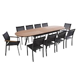 thumbnail of Ensemble table extensible 220/280 cm et 10 chaises de jardin