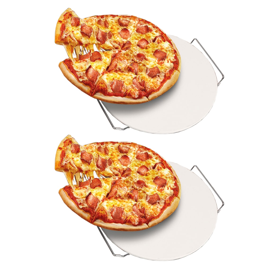 2er Pizza Steinplatte Pizzaplatte Brotbackplatte Pizzateller Ø33cm