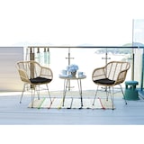 thumbnail of Möbilia Garten Sitzgruppe 5-tlg aus Polyrattan | 2 Stühle inkl. Sitzkissen | Tisch B 52 x T 52 x H 54 cm | natur-schwarz | 10020005 | Serie GARTEN