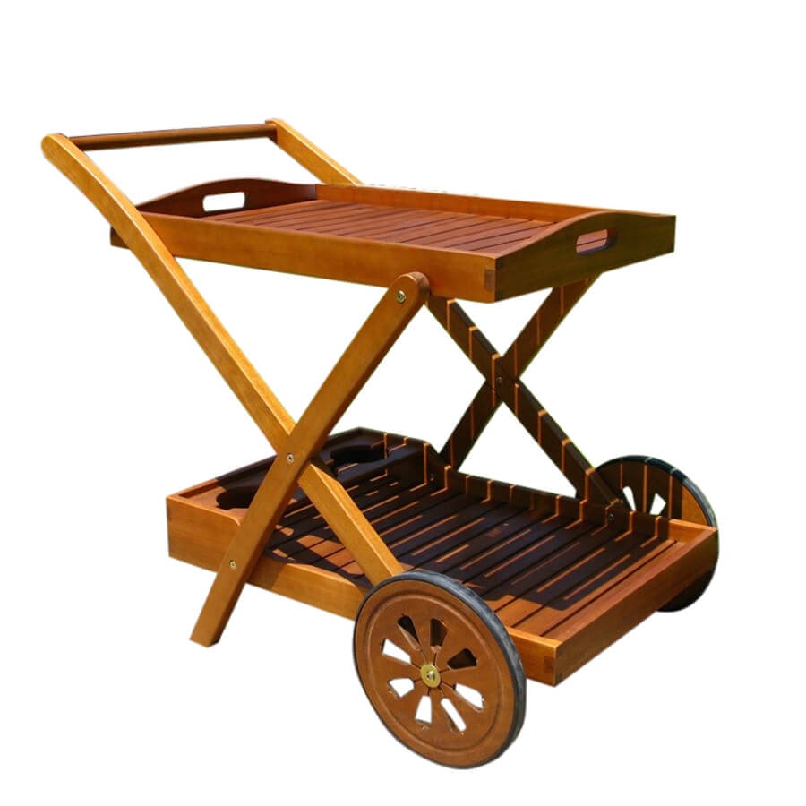 BS COM Carrello da Giardino portavivande in Legno Acacia cm 87x56x76 87x56x76 cm Marrone