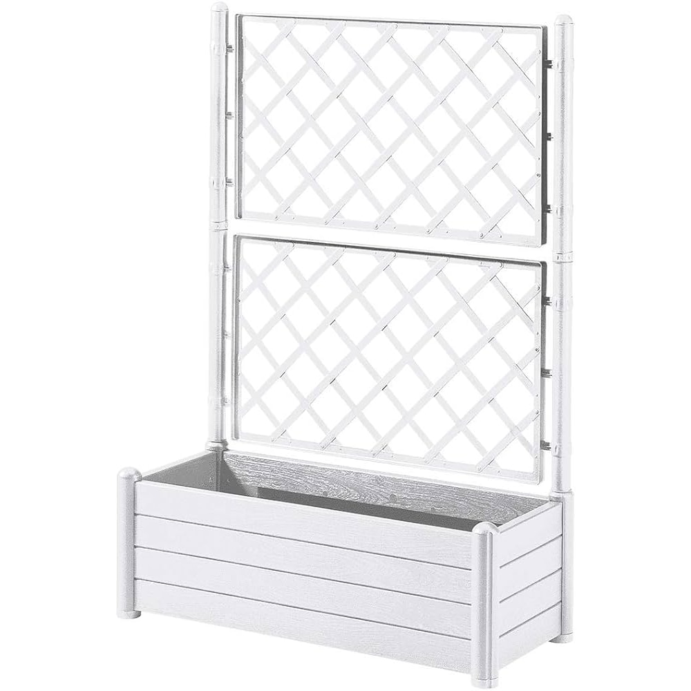 Fioriera Italia Rettangolare con Spalliera Stefanplast CM.100x43x142h Bianco