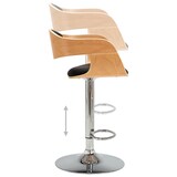 thumbnail of Décoshop26 - Barkruk x1 kinderstoel van gebogen hout zwart PVC en metaal DEC029512