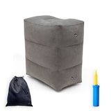 thumbnail of Intirilife Fußstütze Reise Hocker Kissen in Grau - 46 x 28 x 47.5 cm - Fuß Stützkissen Aufblasbar Faltbar mit Tasche und Luftpumpe für Unterwegs