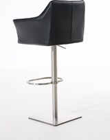 thumbnail of Barhocker SIHAR - Kunstleder Schwarz 64x45x88 cm Silber | Barstuhl Höhenverstellbar Mit Lehne Drehbar Tresenhocker Tresenstuhl Kneipenhocker