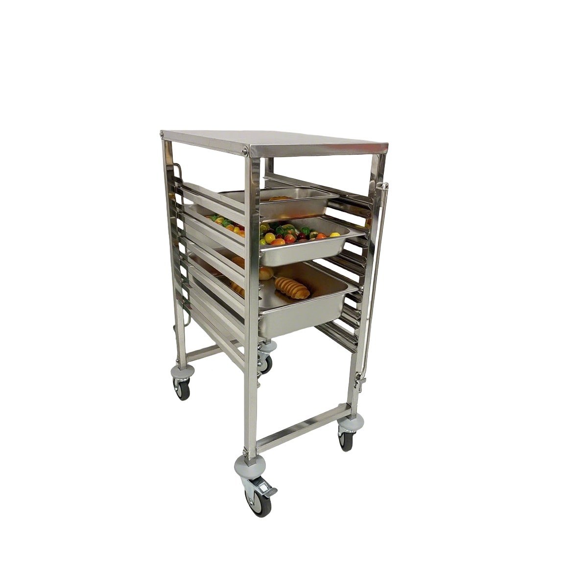 Chariot à échelles inox GN 1/1 - 6 niveaux avec plateau PREMIUM / GOLDINOX