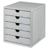 thumbnail of HAN Schubladensystem Kunststoff, PS (Polystyrol) Hellgrau 5 Schübe 27,5 x 33 x 32 cm DIN A4