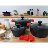 thumbnail of Briebe Black Titanium Kochtopf InduktionTitan, Topf 16cm Gussaluminium, PFOA-Freie, Glasdeckel, Schwarz