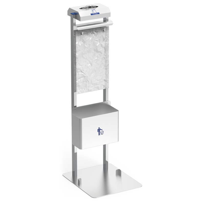 Conjunto dispensador de guantes y bolsas colgantes con papelera