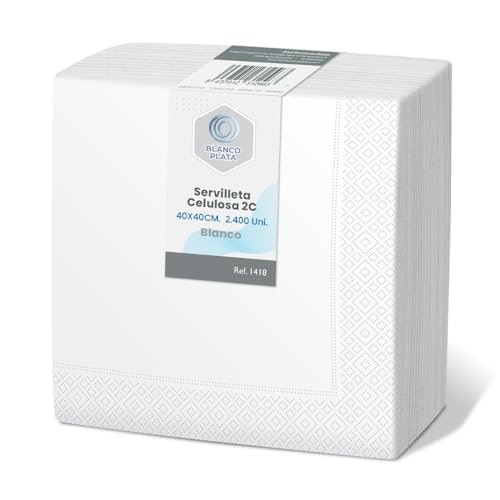 Servilleta celulosa blanca Blancoplata 2 capas 40x40 2400 unidades