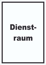 thumbnail of Dienstraum Schild mit Text Büro hochkant A0 Rückseite selbstklebend