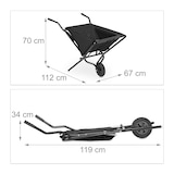 thumbnail of Relaxdays Faltschubkarre, mit Vollgummireifen, Stahl & Polyester, 46 Liter, Klappschubkarre HBT: 70x112x67 cm, schwarz