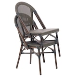 thumbnail of METRO PROFESSIONAL Chaise de terrasse BELVIERA, inox/dossier textile, empilable, noir/blanc