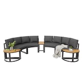 thumbnail of Merax Modulares Gartenmöbel-Set für 4-6 Personen, Loungesessel-Set, 4x Doppelsofa mit Polstern & Kissen, 3x kleine Couchtische, rundes Sofa, Grau