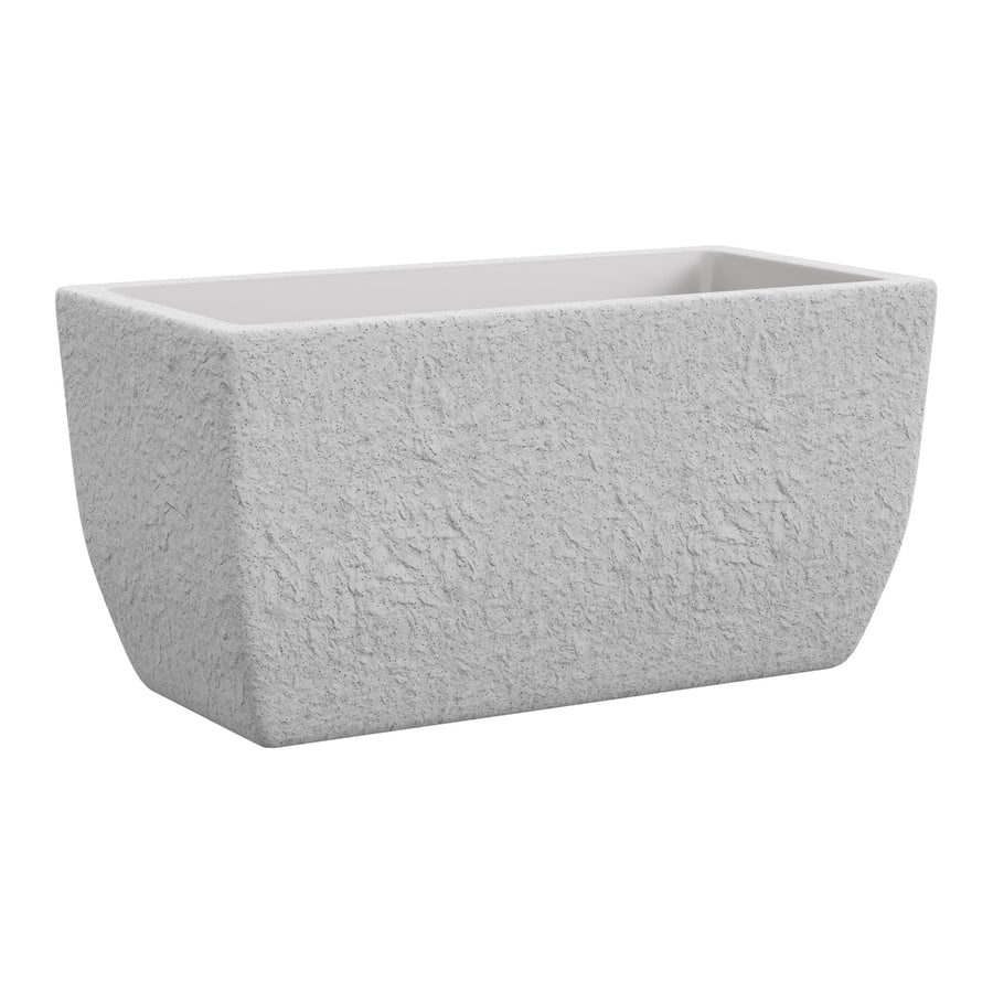 Macetero rectangular de resina efecto piedra Tera Petram, cm 81x40x40h con depósito de agua