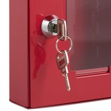 thumbnail of Relaxdays Notschlüsselkasten mit Glasscheibe, Hammer & Schlüssel, abschließbar, Metall, Notschlüsselbox, Notkasten, rot