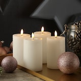 thumbnail of LED Kerzen LINA Rustik Optik für Adventskranz 7x11cm Timer weiß 4er Set