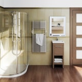 thumbnail of Relaxdays Wandspiegel, mit Ablage, Bad, Wohnzimmer, Flur, eckig, modern, MDF, Badezimmerspiegel, HBT: 49x40x10 cm, weiß