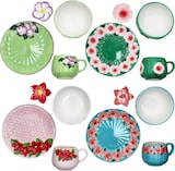 thumbnail of Flori Flower 16tlg Frühstücksset Steingut Teller Becher Schale Ablage Blumen