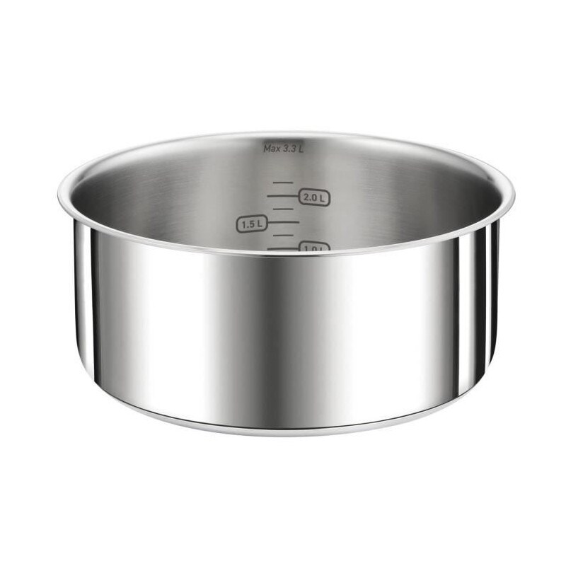 Tefal L8982904 Ingenio Preference Casserole 18 Cm, Inox, Poignée Vendue Séparément, Tous Feux Dont Induction
