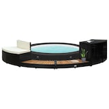 thumbnail of vidaXL Whirlpool-Umrandung Schwarz Poly Rattan & Massivholz Akazie