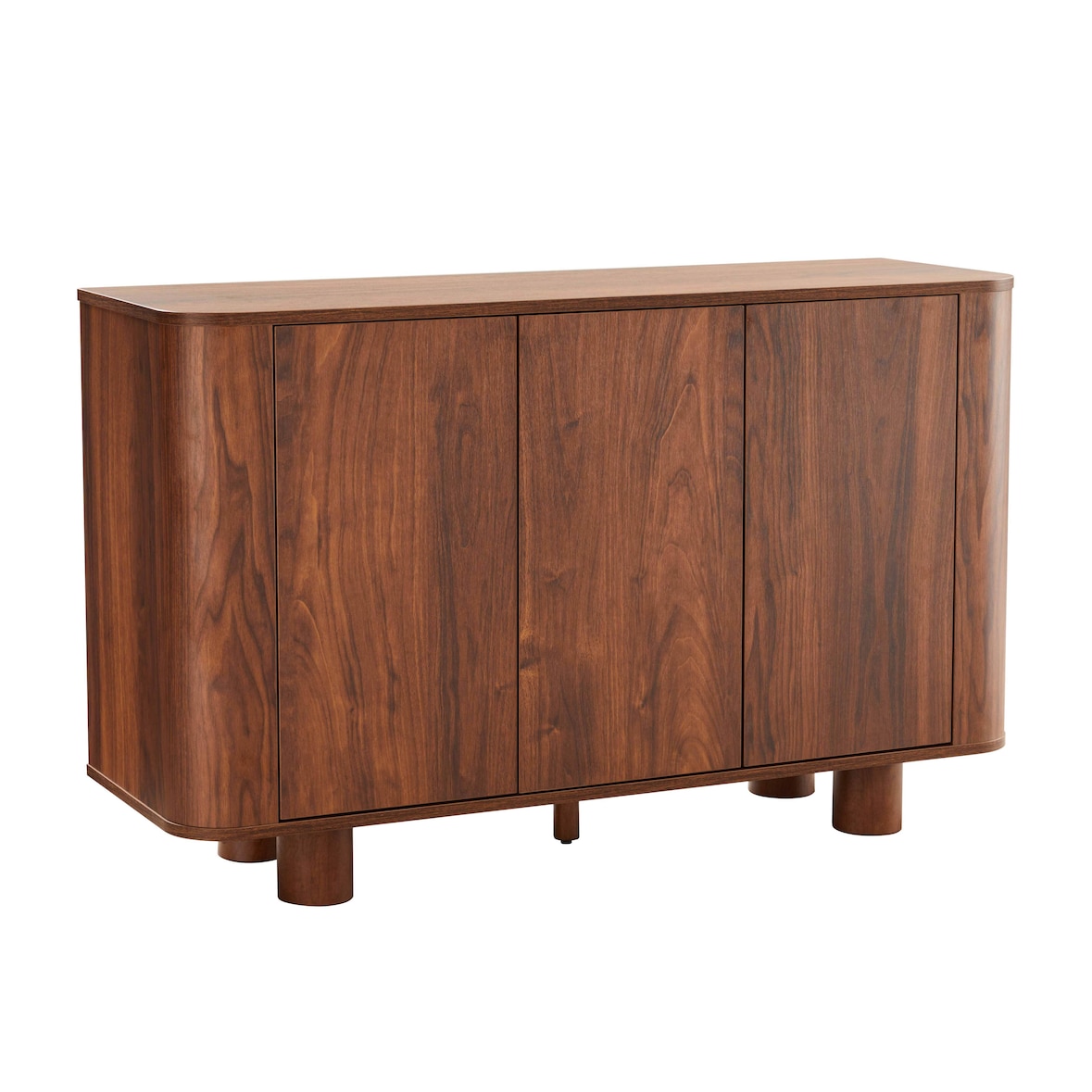 Buffet 3 portes moderne rectangulaire L120 cm bois foncé
