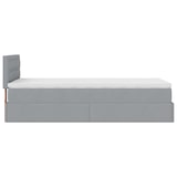 thumbnail of vidaXL Ottoman-Bett mit Matratze & LEDs Hellgrau 100x200 cm Stoff