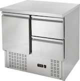 thumbnail of GastroHero Kühltisch Mini Edelstahl GN 1/1 1 Tür 2 Schubladen statische Kühlung +2 °C bis +8 °C 230 V Profi Gastronomie ECO 1/2 900x700x870 mm