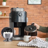 thumbnail of Relaxdays Zuckerdose, Edelstahl, Zuckerkugel mit Deckel, für Würfelzucker & Bonbons, HxD: 15,5 x 14 cm, schwarz/silber